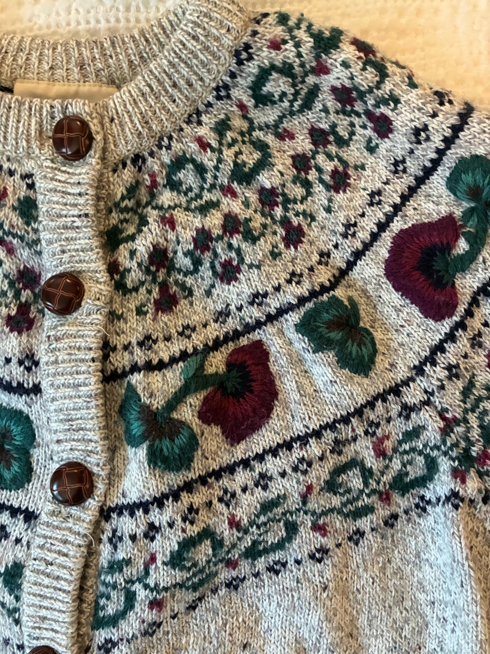 Vintage Northern Reflections Knit Sweater Cardigan Wool Cotton Cottage Core - Picture 4 of 9